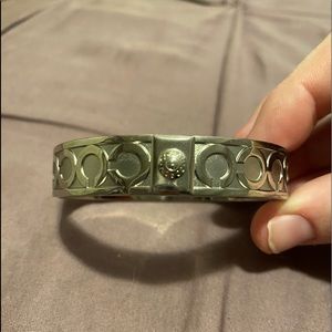 Coach signature silver bangle